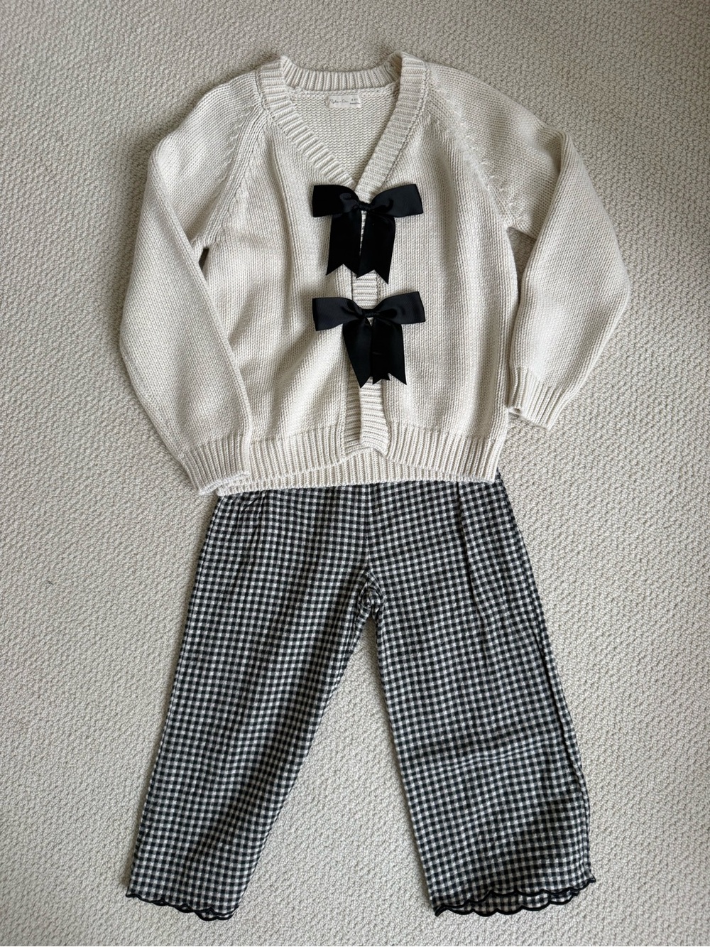 SET: Rylee + Cru Cream Knit Cardigan (8-9Y) and Matching Pants (6-7Y)